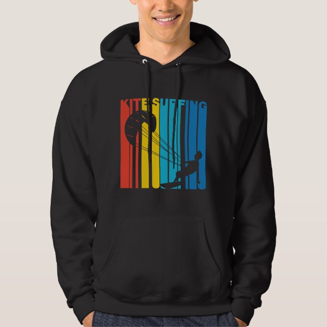 Retro Style Kite Surfing Kite Surfer Hoodie (Front)