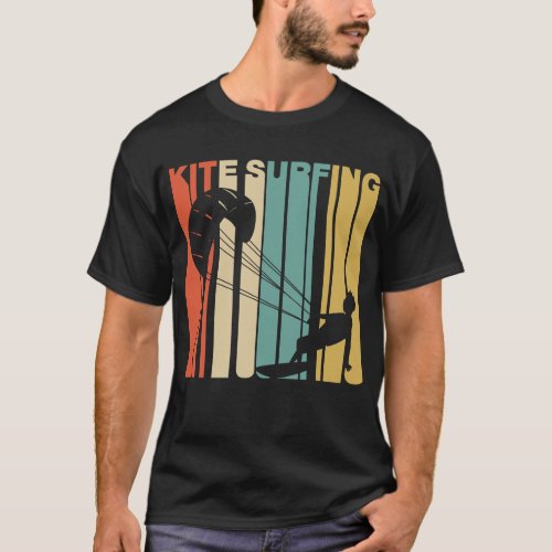 Retro Style Kite Surfing Kite Surfer T_Shirt