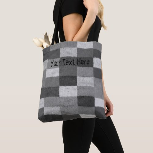retro style knitted patchwork shabby chic tote bag