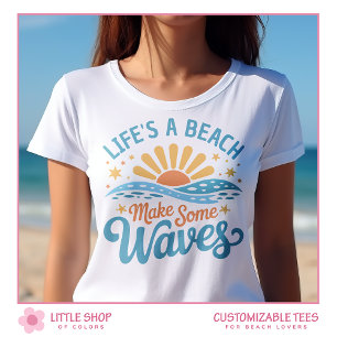 Retro Style Life’s a Beach Customizable Women’s T-Shirt