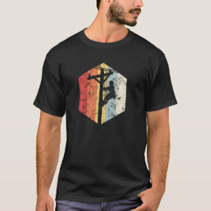 Retro Style Lineman Power Pole Electrician Pullove T-Shirt