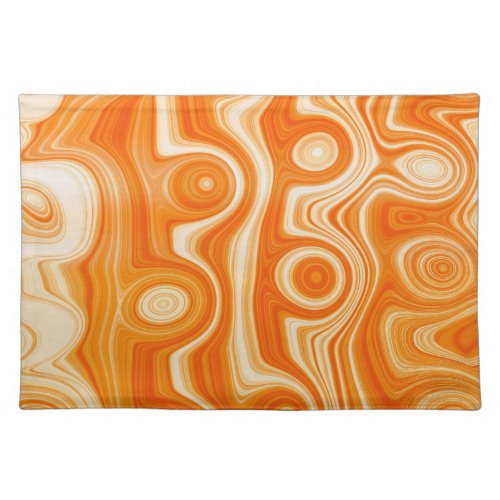 Retro Style Liquid Swirl Trendy and Cute Orange  Cloth Placemat