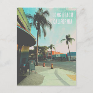 Retro Style Long Beach California Invitation Postcard
