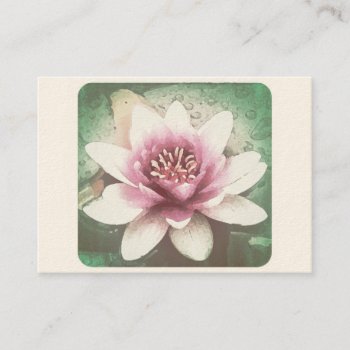 Retro Style  "lotus" Business Card On Cream by TINYLOTUS at Zazzle