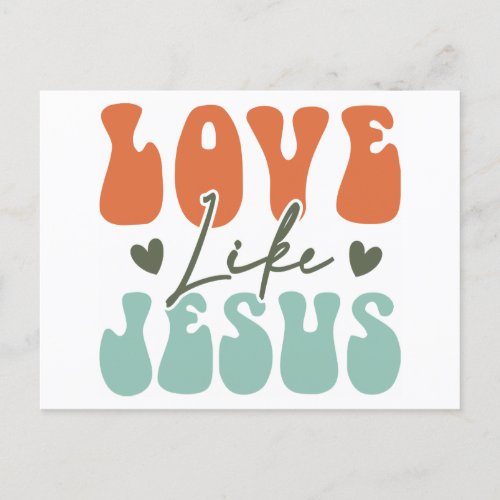 Retro Style  Love Like Jesus Postcard
