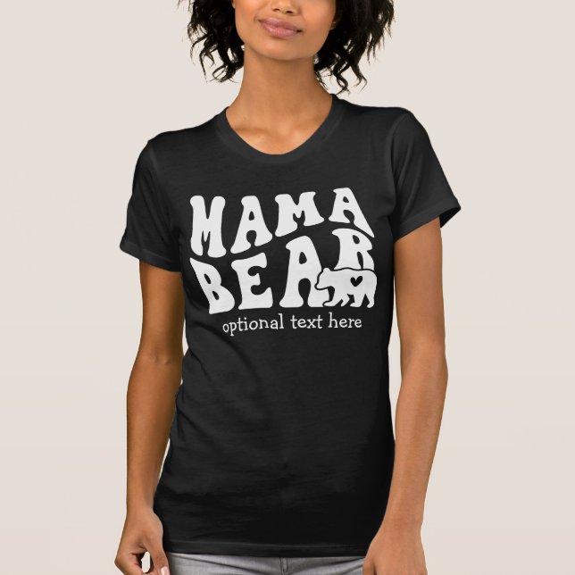 Retro Style Mama Bear, Mommy & Cub T-shirt (Front)