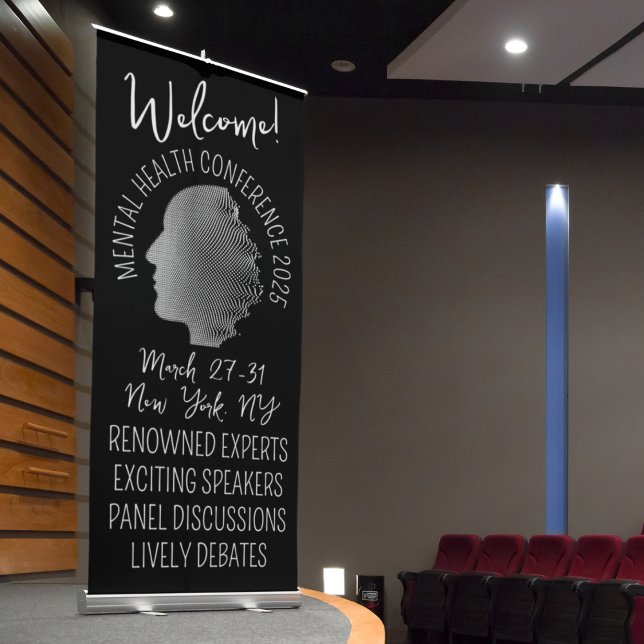 Retro-Style Mental Health Conference Retractable Banner (Creator Uploaded)