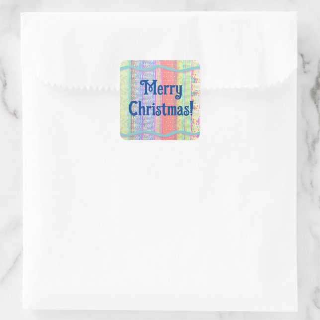 Retro Style Merry Christmas Label Sticker (Bag)