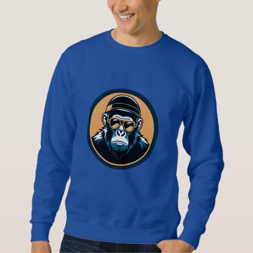 retro style monkey sweatshirt