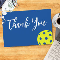 Retro Style Neon Blue Themed Pickleball Birthday