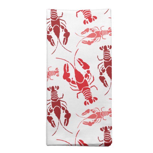 Retro Style New England Lobster Bake Cloth Napkin (Folded)