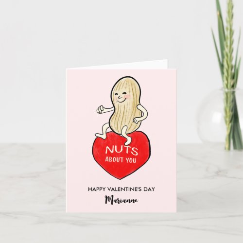 Retro Style Nuts About You Custom Valentine Holiday Card