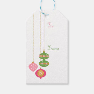 Retro Style Ornaments -Pink Gift Tags