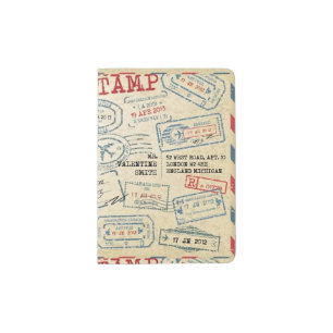 Retro Style Passport With Immigration Stamps Passport Holder
