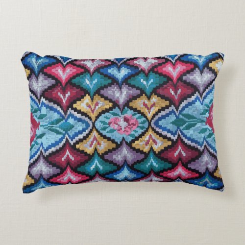 Retro style pattern accent pillow