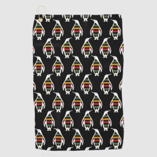 Retro Style Penguin Vintage Colors Animal Lover Golf Towel