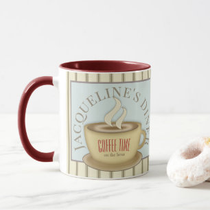 Retro Style Personalized Cafe Diner Mug
