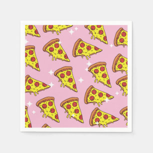 Retro Style Pizza Slices Seamless Pattern Napkins