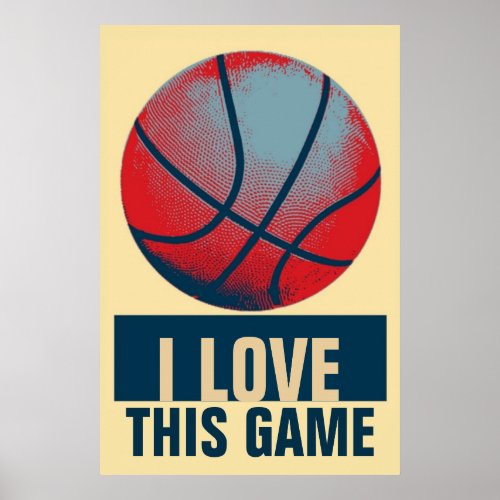 Retro Style Pop Art Basketball Motivational Poster