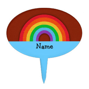 Retro Style Rainbow Cake Topper