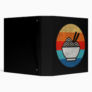 Retro style ramen 3 ring binder
