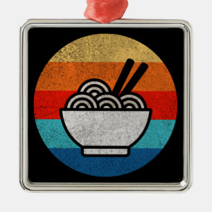 Retro style ramen metal ornament
