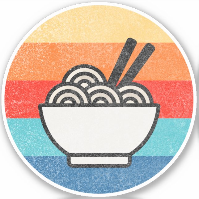 Retro style ramen sticker (Front)