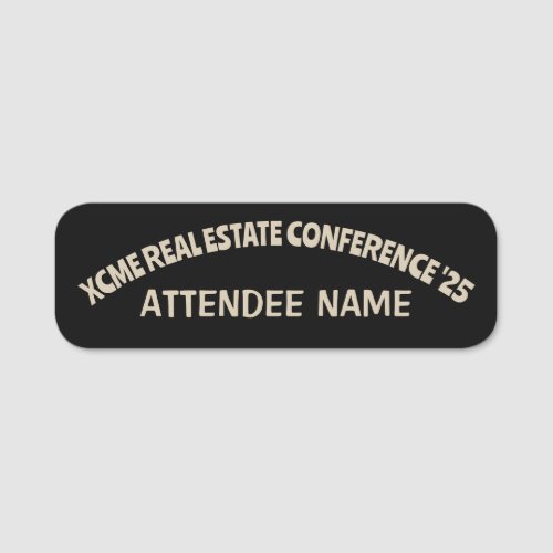 Retro_Style Real Estate Conference  Name Tag