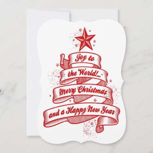 Retro Style Red  White Christmas Party Invitation