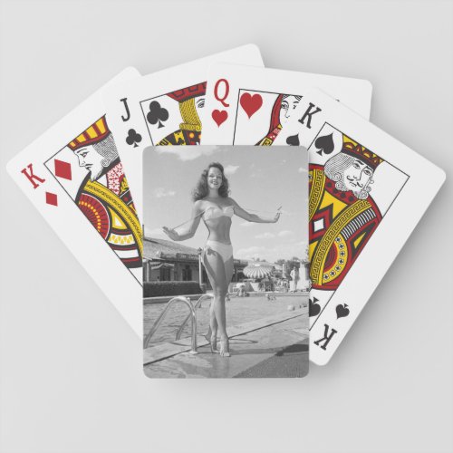 Retro_Style Relaxing Poolside Playing Cards
