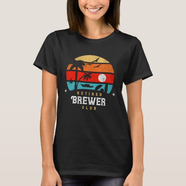 Retro Style Retirement Gag Idea Funny Retired Brew T-Shirt (Front)