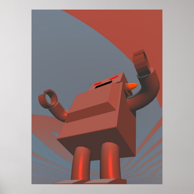 Retro Style Robot 3 Print (Front)