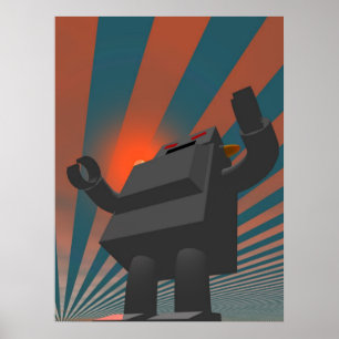 Retro Style Robot 4 Print