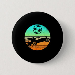 Retro Style Rocket Rc Soccer Car League Gamer Gift Button