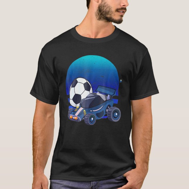 Retro Style Rocket Rc Soccer Car League  Gamer T-Shirt (Front)