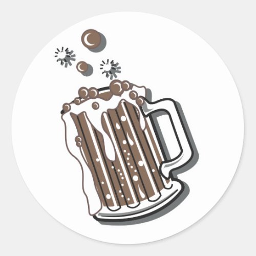 retro style root beer graphic classic round sticker