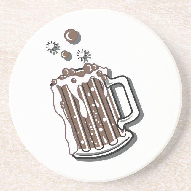 retro style root beer graphic coaster (Front)