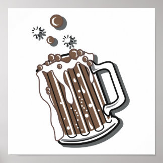 retro style root beer graphic poster