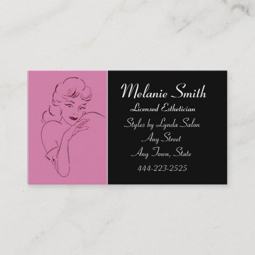 Retro Style Salon Esthetician Business Card