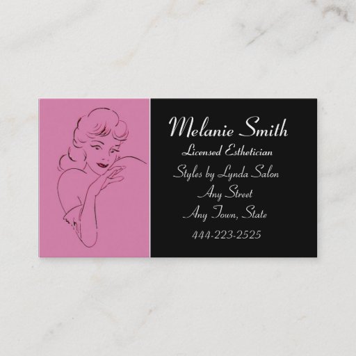 Customizable Retro Style Salon Esthetician Business Card