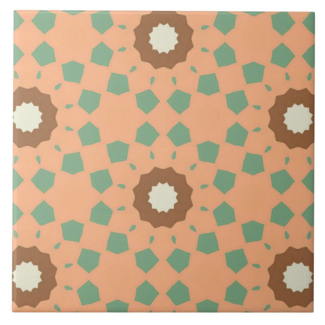 Retro style seamless floral pattern ceramic tile (Front)