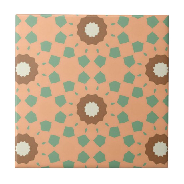 Retro style seamless floral pattern ceramic tile (Front)