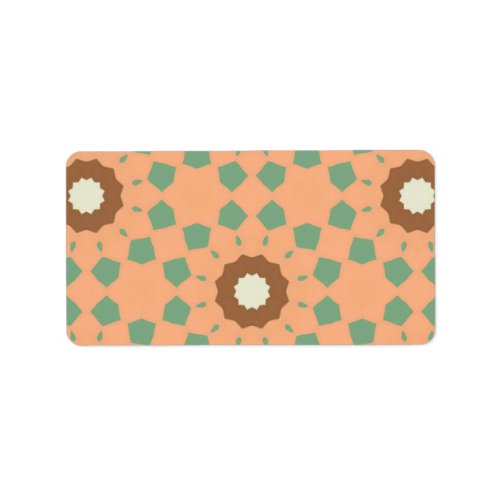 Retro style seamless floral pattern label