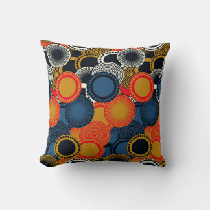 retro style seamless pattern geometric circles in throw pillow