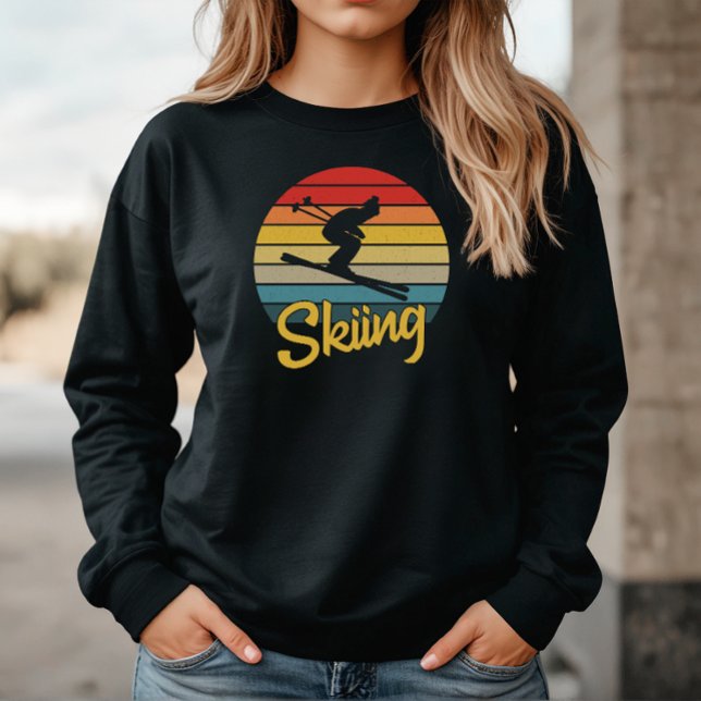 Retro Style Skiing Sweatshirt (Creator Uploaded)