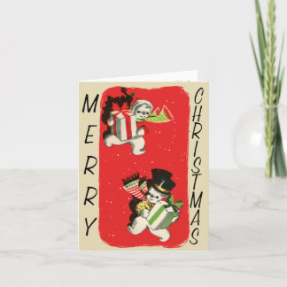 Retro-Style Snowman Christmas Card