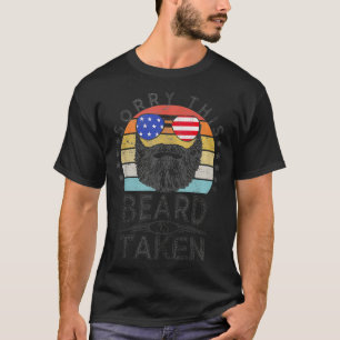 Retro Style Sorry This Beard Is Taken American Fla T-Shirt