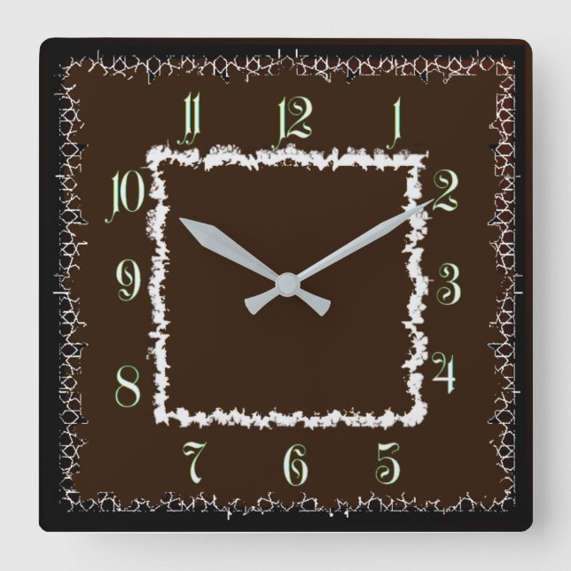 Retro Style Square Wall Clock (Front)
