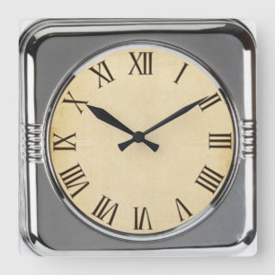 Retro style square wall clock