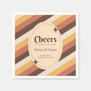 Retro Style Stripes Seventies Groovy 70s Hippie Napkins